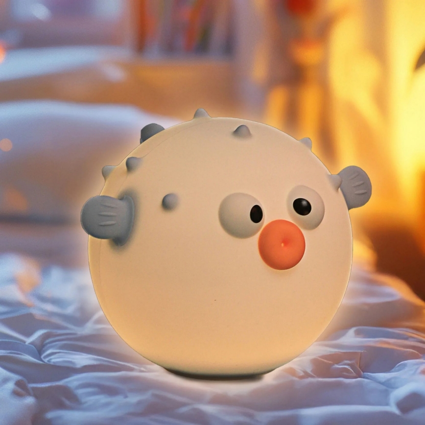 LED RGBW Дитяча сенсорна лампа з регулюванням яскравості HELI LED/1W/5V USB 1200 mAh рибка синій