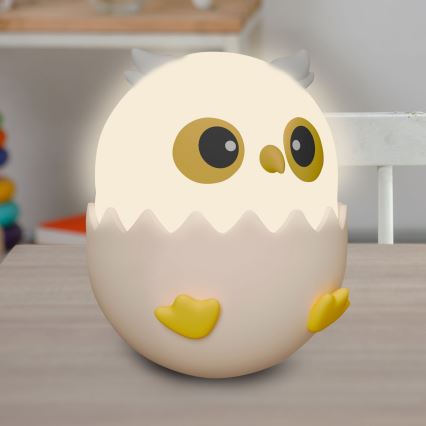 LED RGBW Дитяча сенсорна лампа з регулюванням яскравості OWL LED/1W/5V USB 1200 mAh сова рожевий