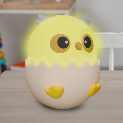 LED RGBW Дитяча сенсорна лампа з регулюванням яскравості OWL LED/1W/5V USB 1200 mAh сова синій