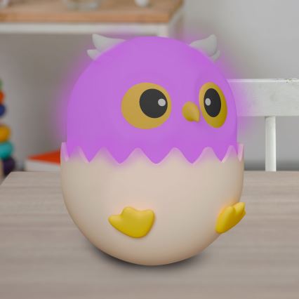 LED RGBW Дитяча сенсорна лампа з регулюванням яскравості OWL LED/1W/5V USB 1200 mAh сова синій