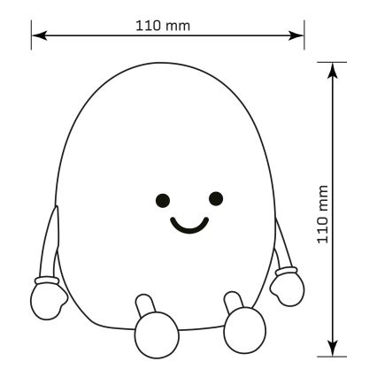 LED RGBW Дитяча сенсорна лампа з регулюванням яскравості POTATO LED/2W/5V USB 1200 mAh картопля