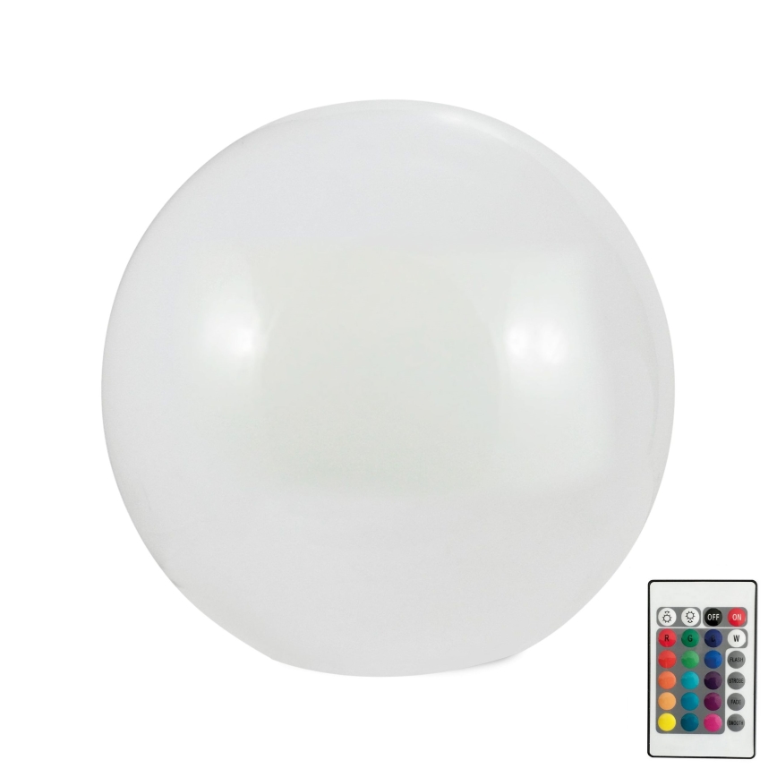 LED RGBW Лампа на сонячній батареї BALL LED/3,2V 500 mAh діаметр 20 см IP65 + пульт дистанційного керування