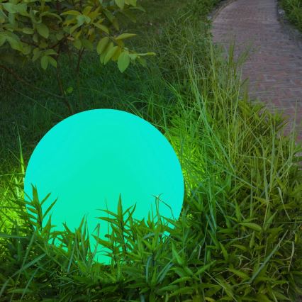 LED RGBW Лампа на сонячній батареї BALL LED/3,2V діаметр 20 см IP65 + пульт дистанційного керування