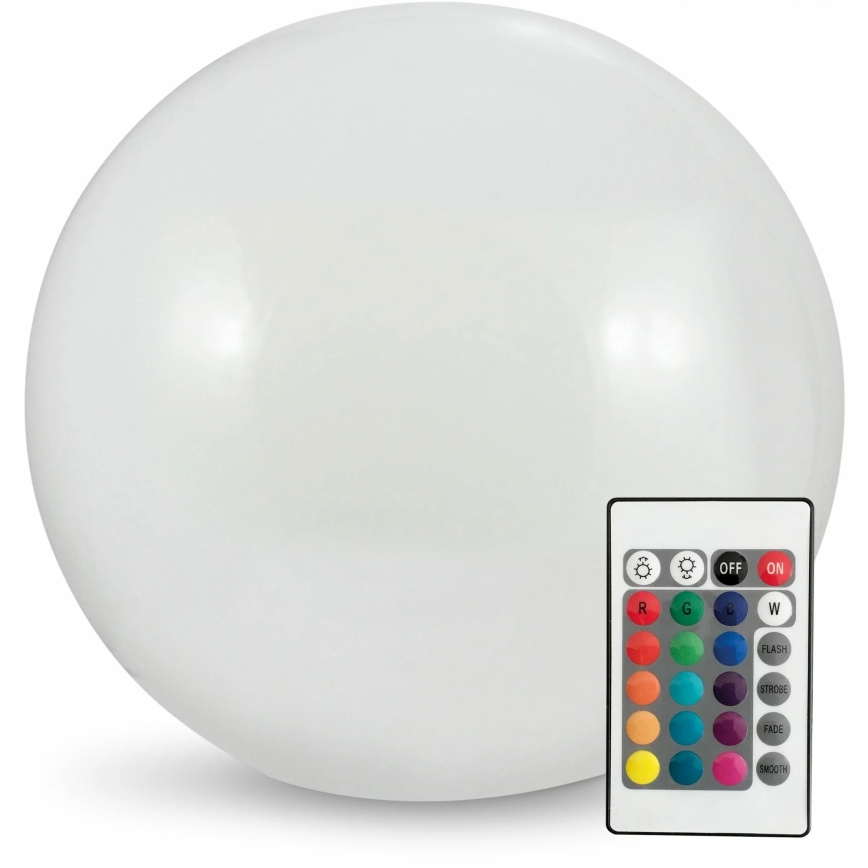 LED RGBW Лампа на сонячній батареї BALL LED/3,2V діаметр 20 см IP65 + пульт дистанційного керування