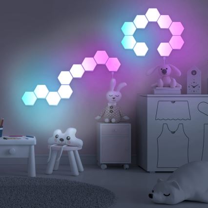 НАБІР 9x LED RGBW Настінний декоративний світильник з регулюванням яскравості MAYA LED/1W/230V + пульт дистанційного керування