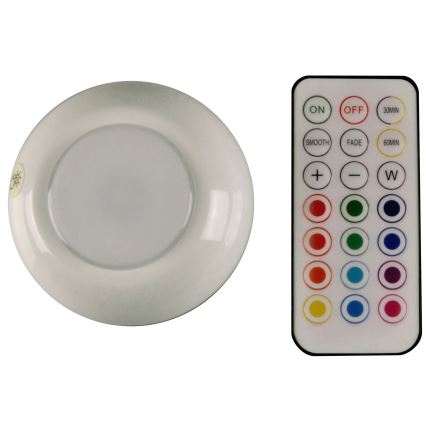 LED RGBW Регульоване освітлення меблів LED/0,5W/4,5V 3xAAA білий + пульт дистанційного керування