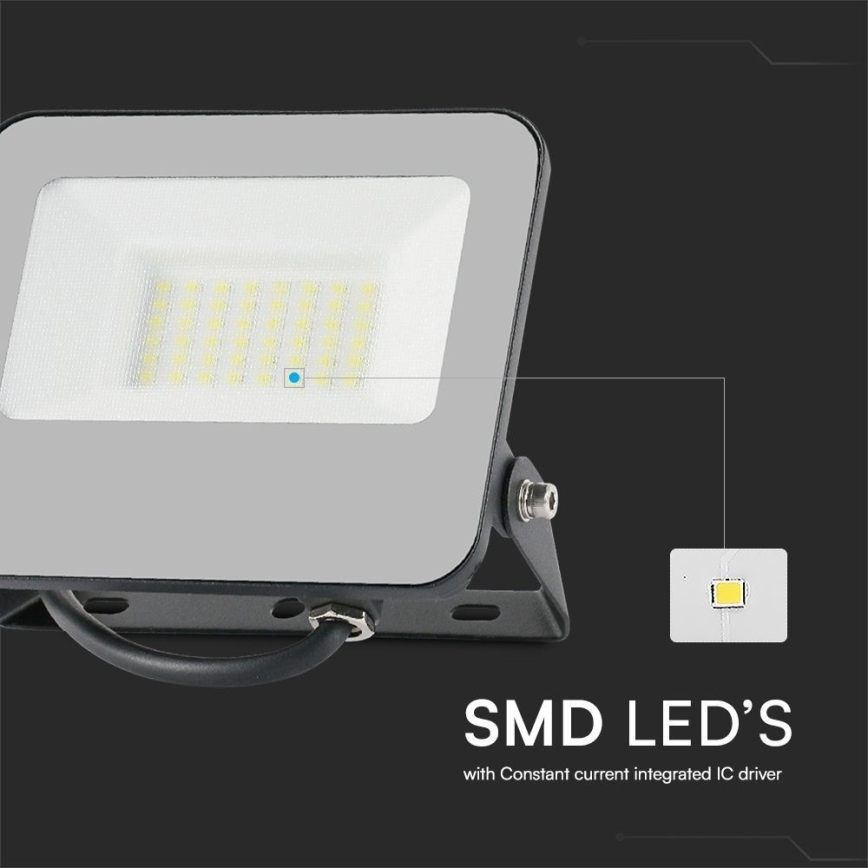 LED RGBW Прожектор з регулюванням яскравості LED/30W/230V IP65 сірий + пульт дистанційного керування
