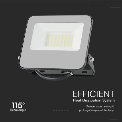 LED RGBW Прожектор з регулюванням яскравості LED/30W/230V IP65 сірий + пульт дистанційного керування