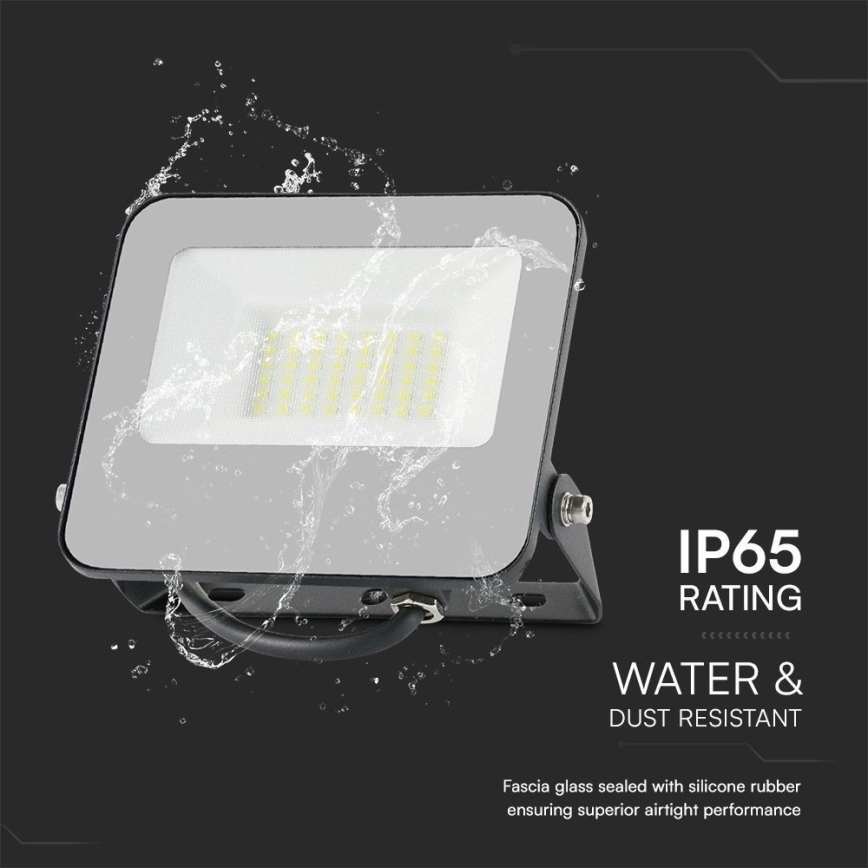 LED RGBW Прожектор з регулюванням яскравості LED/30W/230V IP65 сірий + пульт дистанційного керування