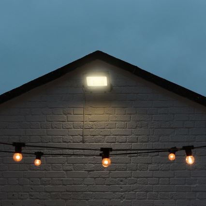 LED RGBW Прожектор з регулюванням яскравості LED/50W/230V IP65 сірий + пульт дистанційного керування