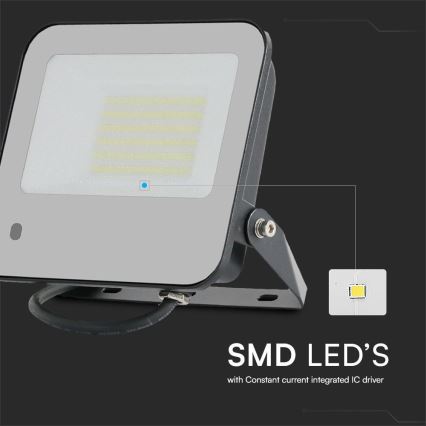 LED RGBW Прожектор з регулюванням яскравості LED/50W/230V IP65 сірий + пульт дистанційного керування