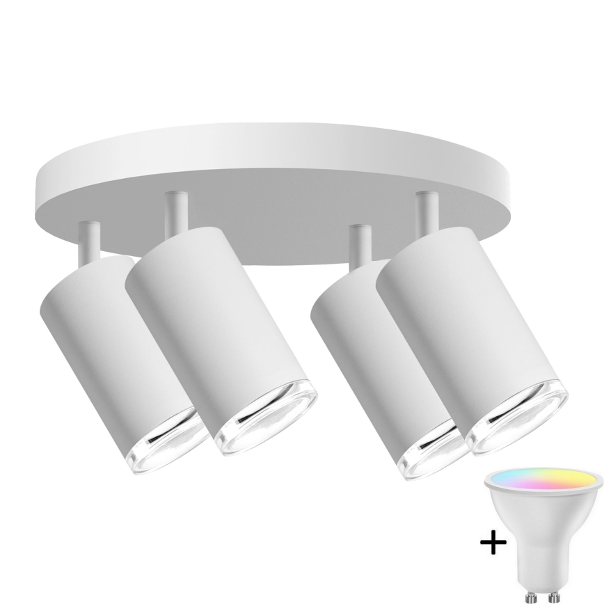 LED RGBW Регулируемый светильник для ванной TURYN 4xGU10/6,5W/230V 2700-6500K Wi-Fi IP44 белый