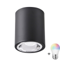 LED RGBW Регульоване точкове світло JUPITER 1xE27/6,5W/230V 2700-6500K Wi-Fi діаметр 9,8 см чорний