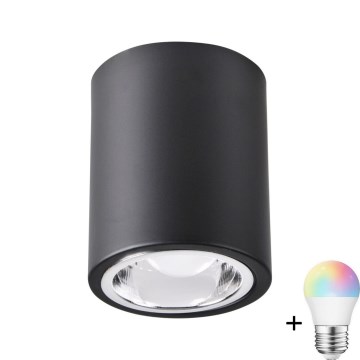 LED RGBW Регульоване точкове світло JUPITER 1xE27/6,5W/230V 2700-6500K Wi-Fi діаметр 9,8 см чорний