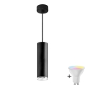 LED RGBW регульований підвісний світильник для ванної TURYN 1xGU10/6,5W/230V 2700-6500K Wi-Fi IP44 чорний