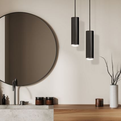 LED RGBW регульований підвісний світильник для ванної TURYN 1xGU10/6,5W/230V 2700-6500K Wi-Fi IP44 чорний