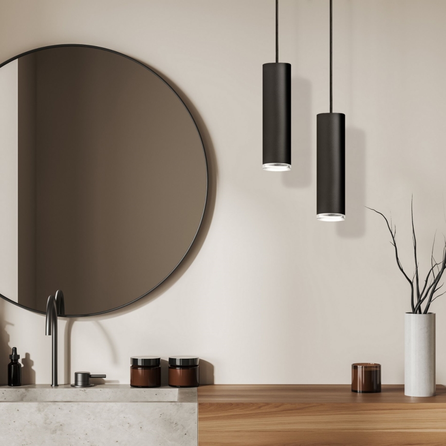 LED RGBW регульований підвісний світильник для ванної TURYN 1xGU10/6,5W/230V 2700-6500K Wi-Fi IP44 чорний