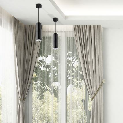 LED RGBW регульований підвісний світильник для ванної TURYN 1xGU10/6,5W/230V 2700-6500K Wi-Fi IP44 чорний