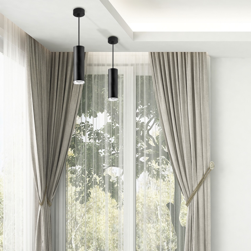 LED RGBW регульований підвісний світильник для ванної TURYN 1xGU10/6,5W/230V 2700-6500K Wi-Fi IP44 чорний