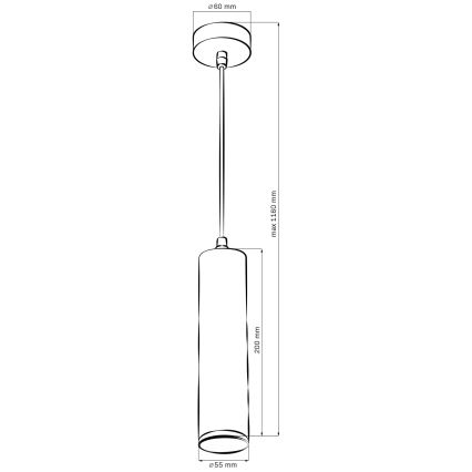 LED RGBW регульований підвісний світильник для ванної TURYN 1xGU10/6,5W/230V 2700-6500K Wi-Fi IP44 чорний