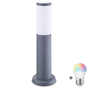 LED RGBW регульований зовнішній світильник OSLO 1xE27/6,5W/230V 2700-6500K Wi-Fi 45 cm IP44 антрацит
