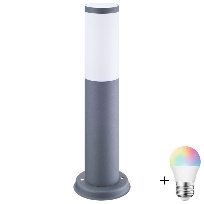 LED RGBW регульований зовнішній світильник OSLO 1xE27/6,5W/230V 2700-6500K Wi-Fi 45 cm IP44 антрацит