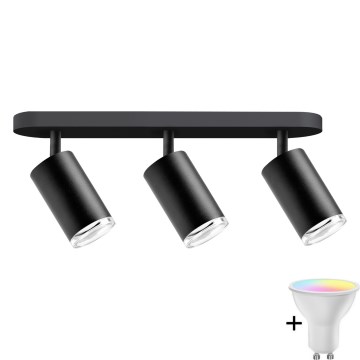 LED RGBW С dimmable ванной точечный светильник TURYN 3xGU10/6,5W/230V 2700-6500K Wi-Fi IP44 черный