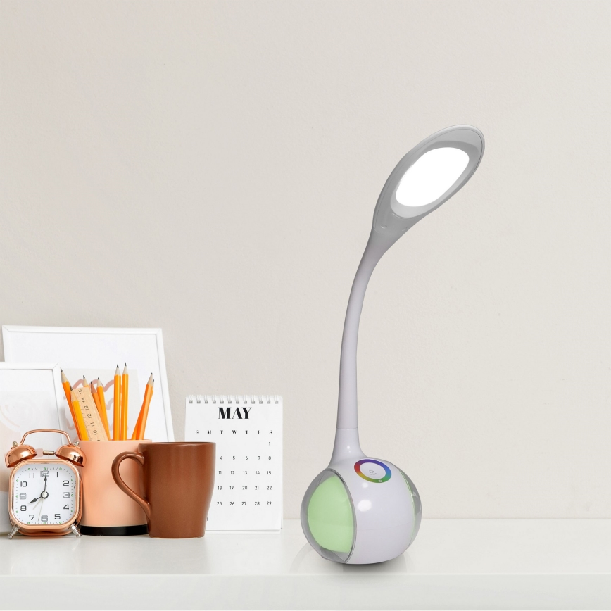 LED RGBW Сенсорна настільна лампа з регулюванням яскравості COSMOS LED/6,5W/230V білий