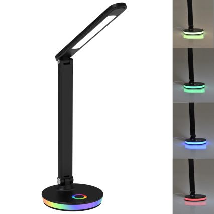 LED RGBW Сенсорна настільна лампа з регулюванням яскравості NEPTUN LED/7W/230V чорний