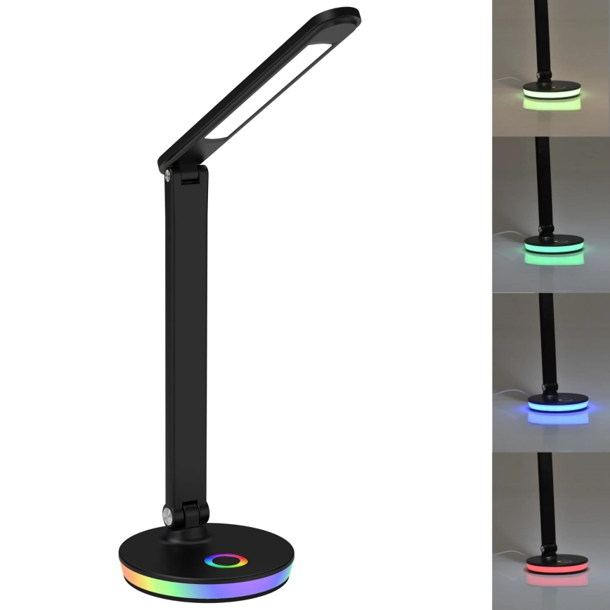 LED RGBW Сенсорна настільна лампа з регулюванням яскравості NEPTUN LED/7W/230V чорний