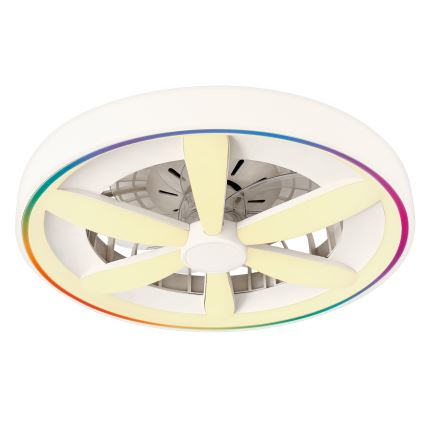 LED RGBW стельовий світильник з вентилятором і регулюванням яскравості MALAWI LED/48W/230V 3000-6500K білий + пульт дистанційного керування