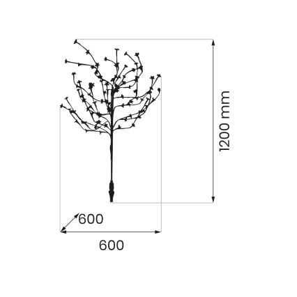 LED RGBW Світильник на сонячній батареї TREE LED/0,1W/1,2V 600 mAh IP44 коричневий