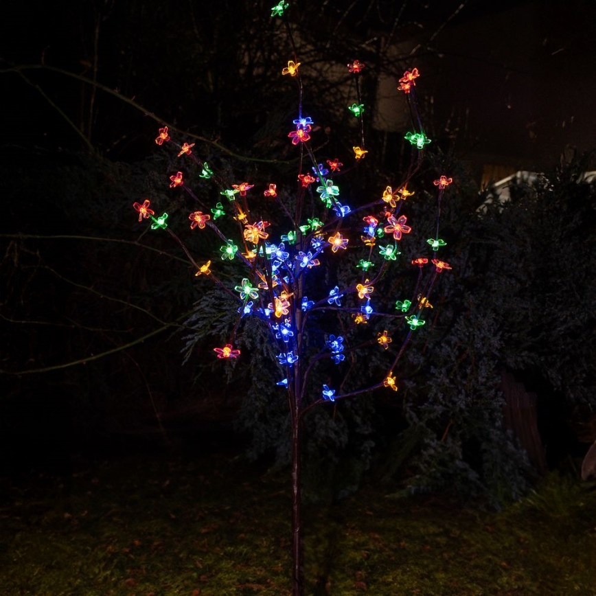 LED RGBW Світильник на сонячній батареї TREE LED/0,1W/1,2V 600 mAh IP44 коричневий