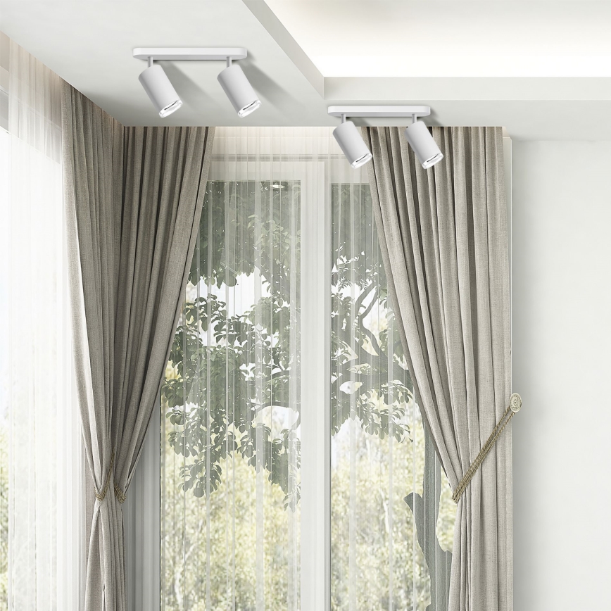 LED RGBW затемнюваний точковий світильник для ванної кімнати TURYN 2xGU10/6W/230V 3000K IP44 білий + пульт дистанційного керування