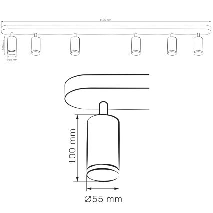 LED RGBW димований точковий світильник для ванної кімнати TURYN 6xGU10/6,5W/230V 2700-6500K Wi-Fi IP44 чорний