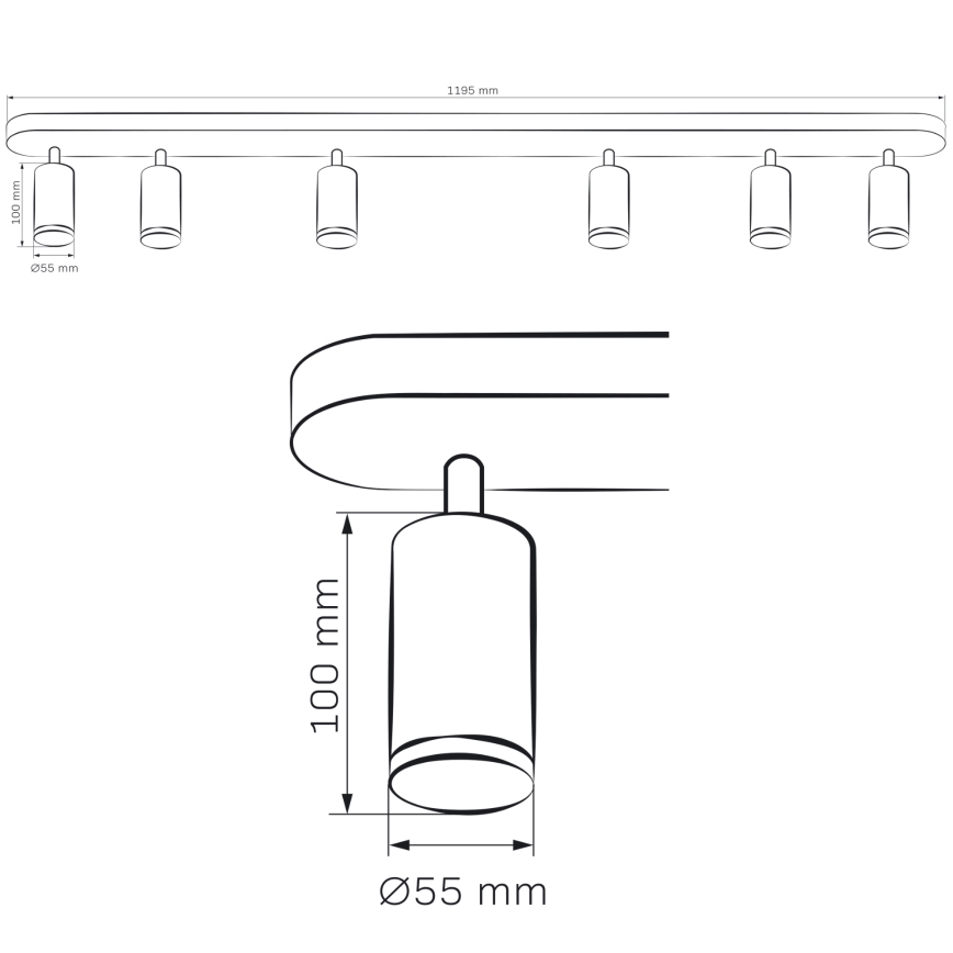 LED RGBW димований точковий світильник для ванної кімнати TURYN 6xGU10/6,5W/230V 2700-6500K Wi-Fi IP44 чорний
