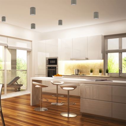 LED RGBW затемнюваний точковий світильник JUPITER 1xE27/6,5W/230V 2700-6500K Wi-Fi діаметр 9,8 см сірий