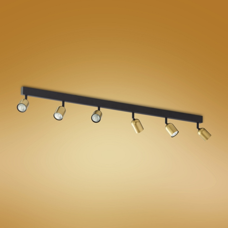 LED RGBW точковий світильник із регульованою яскравістю TOP 6xGU10/6,5W/230V 2700-6500K золотистий/чорний