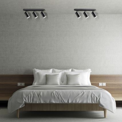 LED RGBW димований точковий світильник для ванної кімнати TURYN 3xGU10/6,5W/230V 2700-6500K Wi-Fi IP44 чорний