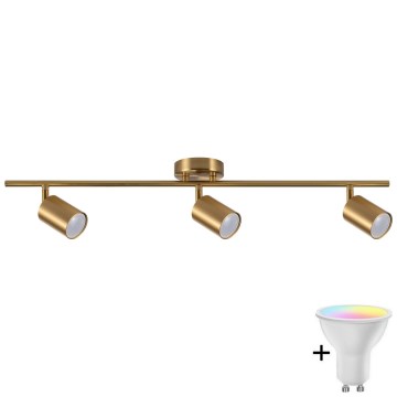LED RGBW Точковий світильник з регулюванням яскравості GOLDI 3xGU10/6,5W/230V 2700-6500K Wi-Fi золотий