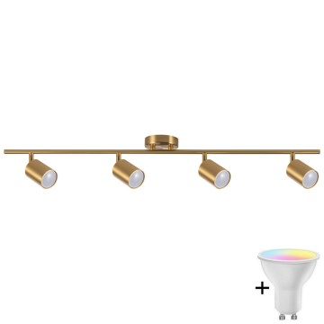 LED RGBW точковий світильник з регулюванням яскравості GOLDI 4xGU10/6,5W/230V 2700-6500K Wi-Fi, золотий