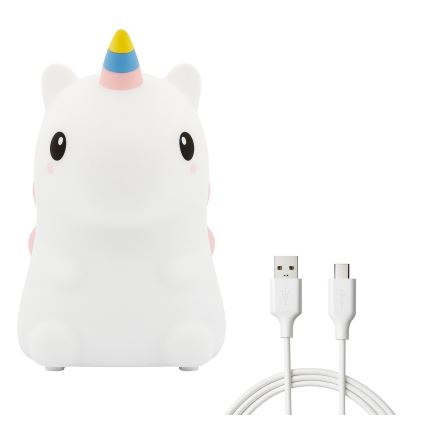 Нічник для дітей UNICORN LED RGBW — сенсорний, затемнюваний, перезаряджуваний (1W/5V, 1200 mAh)