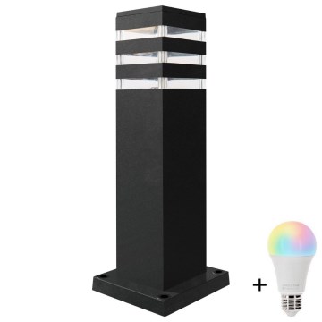 LED RGBW затемнювана зовнішня лампа TEKSAS 1xE27/12W/230V 2700-6500K Wi-Fi 44 cm IP44 антрацит
