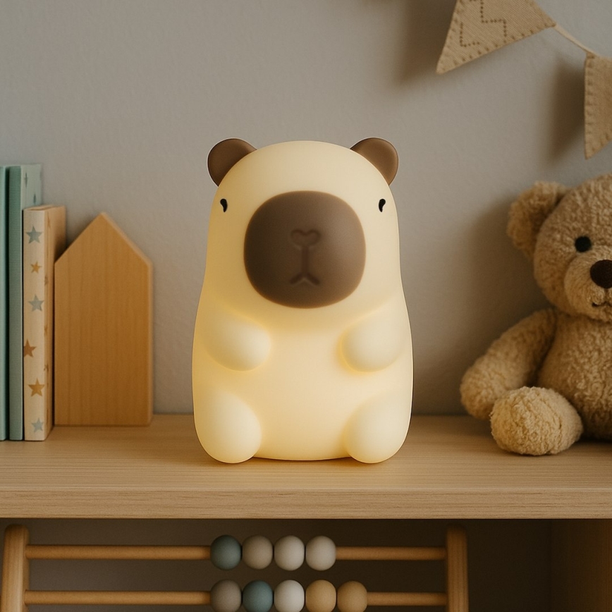 LED RGBW димований перезаряджуваний сенсорний дитячий нічник KAPYBARA LED/0,45W/5V 800 mAh