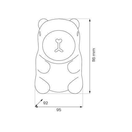 LED RGBW димований перезаряджуваний сенсорний дитячий нічник KAPYBARA LED/0,45W/5V 800 mAh