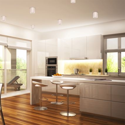 LED RGBW точковий світильник з регульованою яскравістю JUPITER 1xE27/6,5W/230V 2700-6500K Wi-Fi діаметр 9,8 см білий