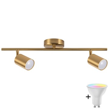 LED RGBW затемнюваний точковий світильник GOLDI 2xGU10/6,5W/230V 2700-6500K Wi-Fi золотий