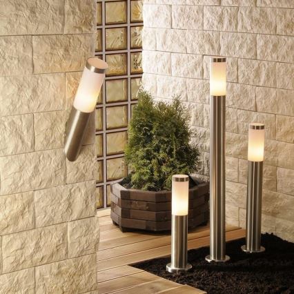 LED RGBW затемнювана зовнішня лампа LIVIA 1xE27/6,5W/230V 2700-6500K Wi-Fi 100 cm IP44 срібляста