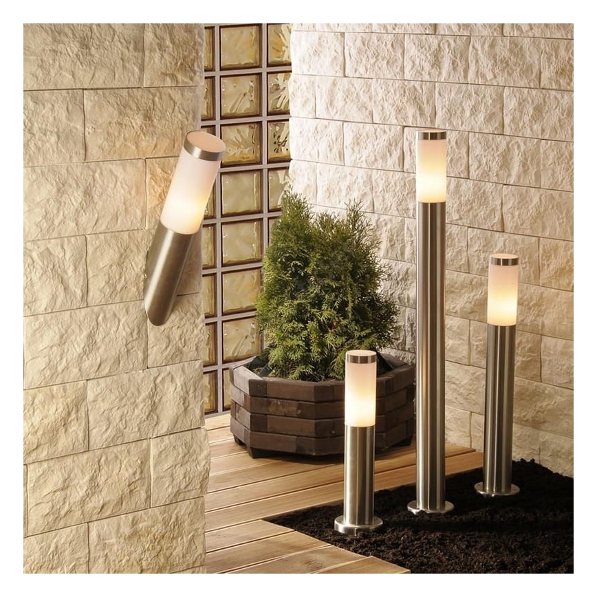 LED RGBW затемнювана зовнішня лампа LIVIA 1xE27/6,5W/230V 2700-6500K Wi-Fi 100 cm IP44 срібляста