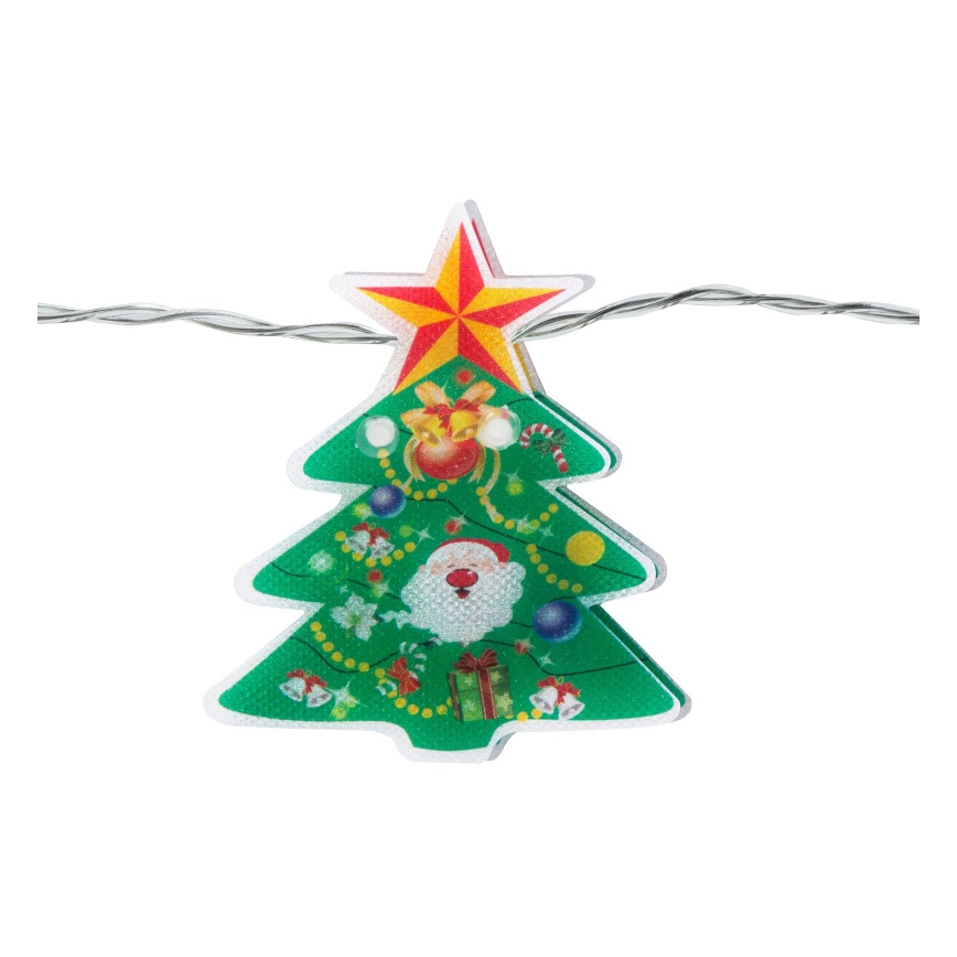 LED Різдвяна гірлянда 10xLED/2xAA 1,35 m, тепле біле, для ялинки